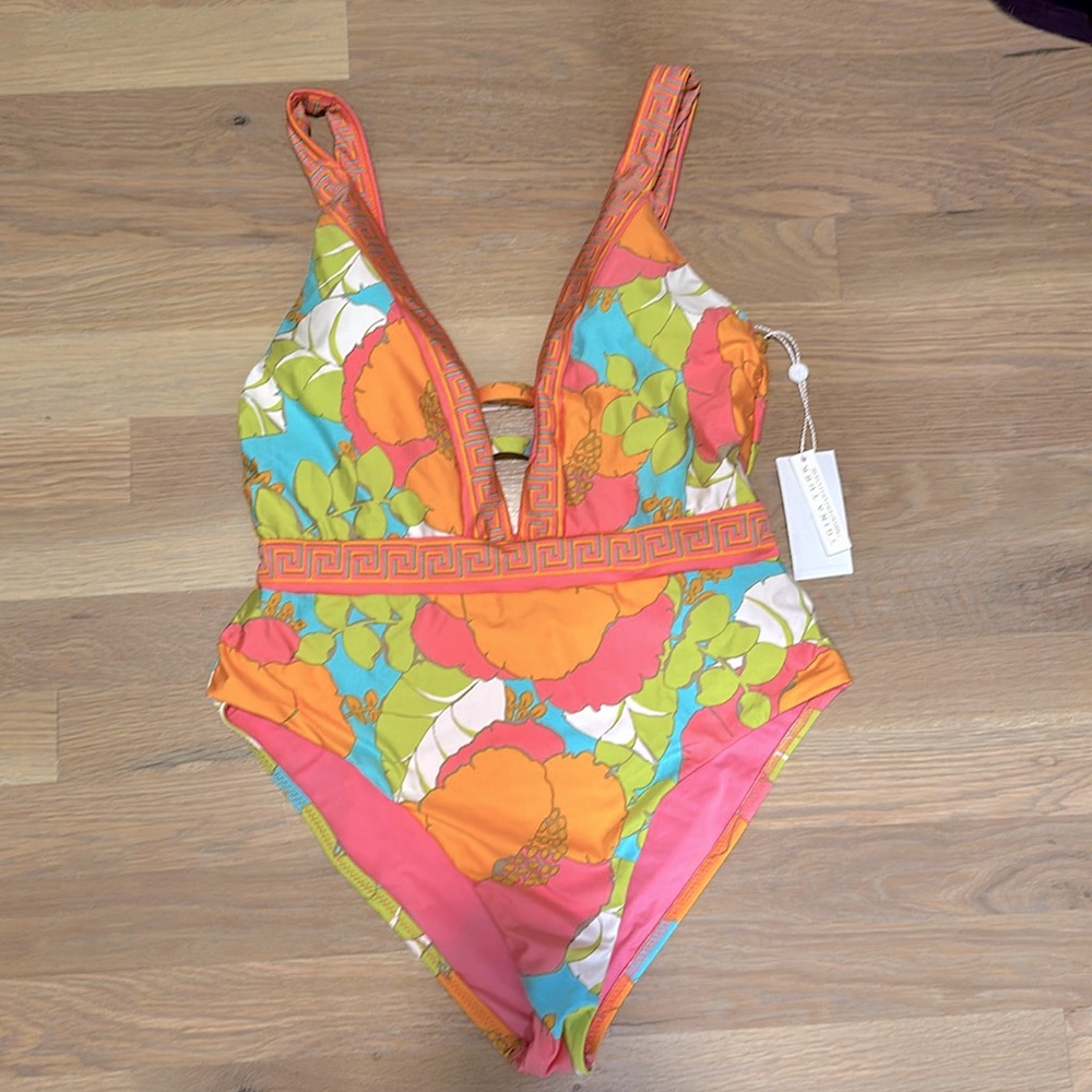 NWT Trina Turk swim plunge maillot one piece women’s swim suit size 10